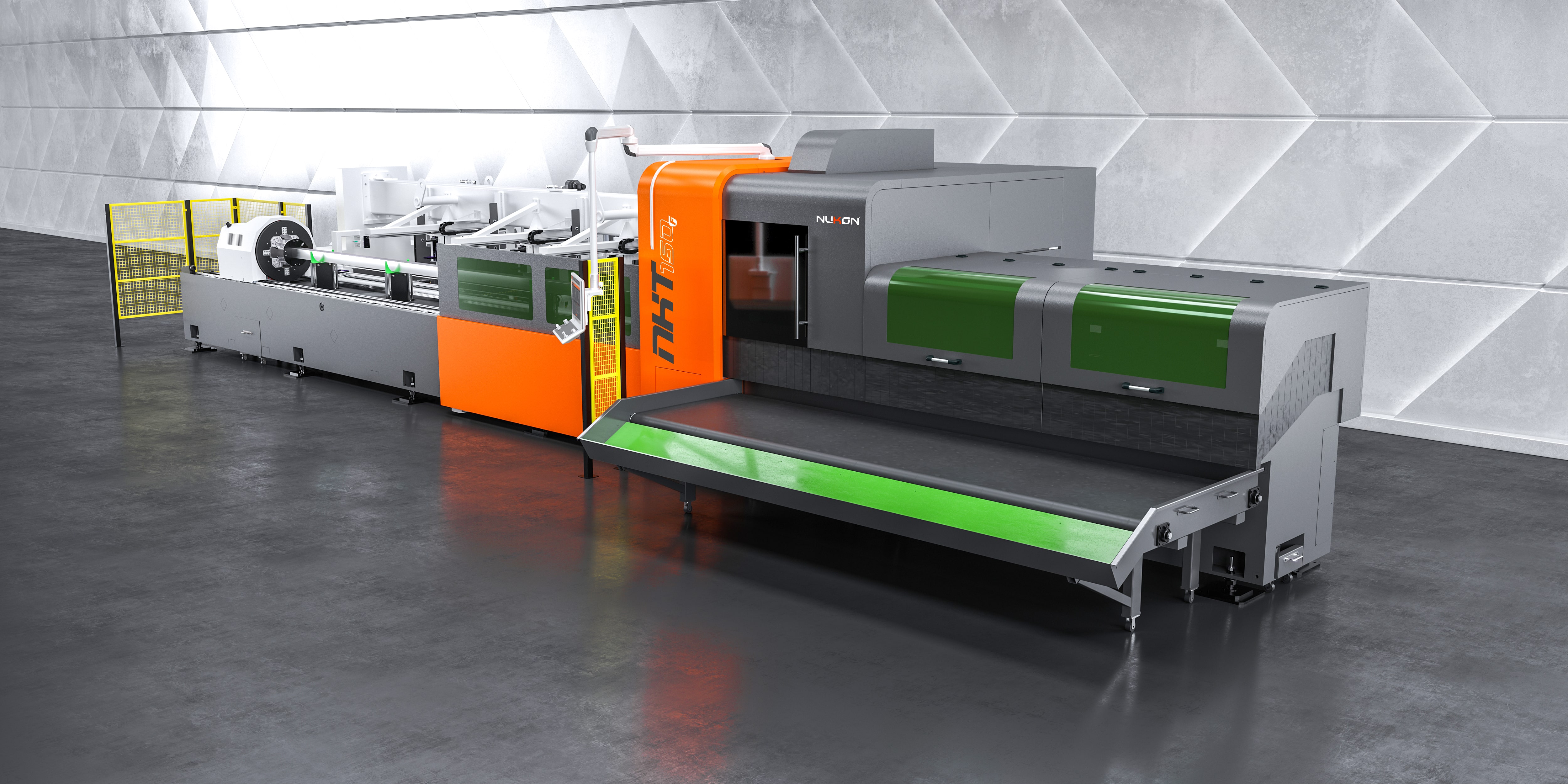 NKT 160 tube laser line in a production facility